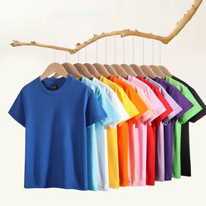 เสื้อยืดผ้าฝ้ายสีพื้นสำหรับผู้ชายแขนสั้นคอกลมทรงมาตรฐานสีพื้นใส่สบายผ้าถักระบายอากาศดี - Product Image 1