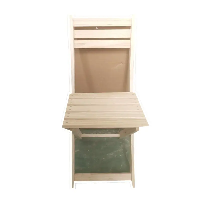 Kursi lipat kayu sederhana, kursi berkemah luar ruangan bangku lipat portabel kursi balkon pinus