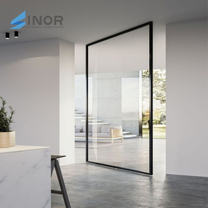 Super prix Profils de fenêtre de porte d'entrée de luxe personnalisés Nouveau design Pivot Salon Extérieur Utilisation extérieure Contreplaqué étanche - Product Image 3