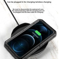 Étui étanche Wolf Warrior pour téléphone compatible avec iPhone 14/7/11/12/13/X/XR Outdoor Sports Metal Protective 7 Plus XR