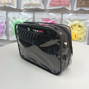 Ensemble d'accessoires pour cheveux : <span class=keywords><strong>Bandeau</strong></span> de spa en peluche douce bleue et pinces à cheveux, avec sac à fermeture éclair en <span class=keywords><strong>PVC</strong></span> transparent, pour femmes, maquillage, lavage du visage et voyage - Product Image 5