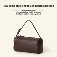 Sac à crayons en cuir véritable, conception personnalisée OEM/ODM, sacoche sous le bras, sac bandoulière en peau de mouton