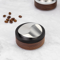 Distributeur de café à base incurvée en S avec poignée en noyer, 51/53,5/58 mm, en acier inoxydable 304, profondeur réglable, pour barista, niveleur d'espresso