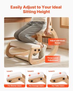 <span class=keywords><strong>Chaise</strong></span> ergonomique contemporaine à genouillères, structure en bois massif, hauteur réglable, coussins en mousse épaisse, sans accoudoirs, soulagement de la douleur, pour le <span class=keywords><strong>bureau</strong></span> - Product Image 6
