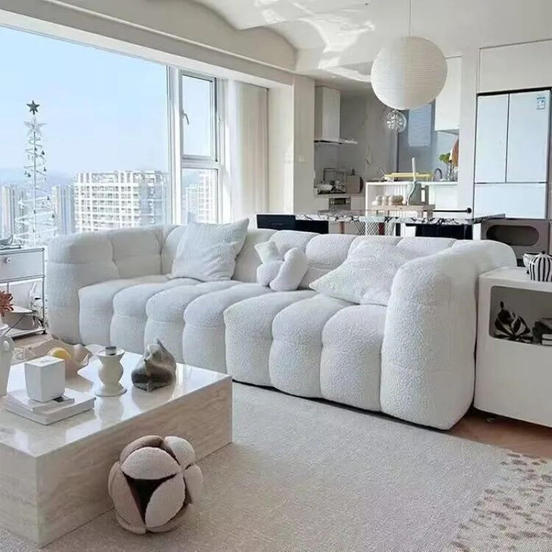 Terciopelo de cordero blanco [capa de látex más esponja]