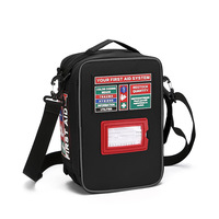 Trousse de premiers secours d'urgence premium avec bandoulière, équipement de camping automobile, compartiments étiquetés, kit de survie pour les essentiels domestiques