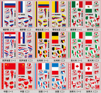 Autocollants de tatouage temporaire imperméables personnalisés pour le match de football des États-Unis 2026, drapeaux de pays du monde