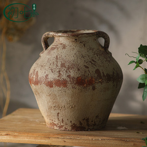 Wabi Sabi Style Rough <b>Pottery</b> Vase Antique Distressed Tabletop Decor 8-16 Inches <b>Handmade</b> Ceramic For Tea Room Zen Home - Product Image 4