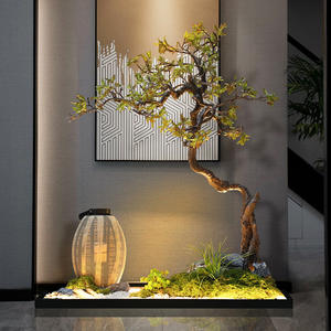 Árbol Artificial Decorativo para Interiores, Simulación <span class=keywords><strong>de</strong></span> Pino Chino <span class=keywords><strong>de</strong></span> Bienvenida, Paisajismo para Escaleras, Decoración <span class=keywords><strong>de</strong></span> Esquina Inferior, Entrada - Product Image 3