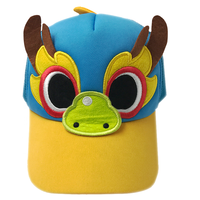 Venta al por mayor de diseño personalizado de algodón de espuma de poliéster de malla de dibujos animados Anime encantador dragón cuernos niños redes gorra de béisbol