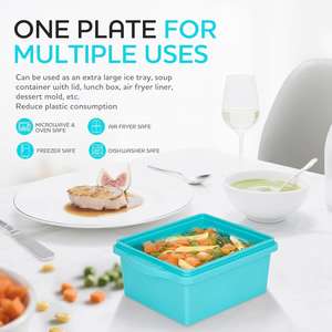 Bac à glaçons en silicone pour la congélation des soupes, des aliments congelés, stockage en cuisine, utilisation imperméable, design multifonctionnel avec couvercle en acier - Product Image 2