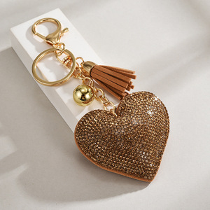 Wholesale peach heart hot stamping <b>leather</b> <b>keychain</b> tassel <b>keychain</b> pendant - Product Image 4