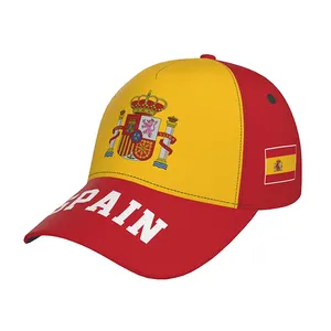 2024 New Product Custom National Flag Spain Baseball Cap Football Fans Embroidered Sports Caps For Race Viewing