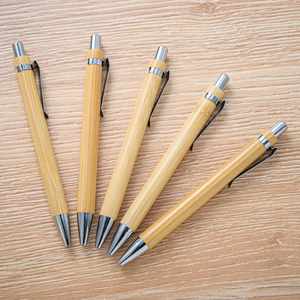 Bolígrafo de Bambú con Logotipo Personalizado Wsy145, Bolígrafos Ecológicos de Madera con Grabado Láser y Clip Metálico - Product Image 2