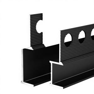 Plinthe encastrée moderne minimaliste en alliage d'aluminium noir mat avec rainures intégrées, finition mastic, dissimulée, 2 <span class=keywords><strong>cm</strong></span>, sur mesure - Product Image 1