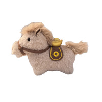Poupée en peluche Mascotte Cheval du Zodiaque, Cheval Porte-Bonheur de Dessin Animé avec Lingot d'Or, Figurine de Cheval de la Richesse pour Bureau, Porte-clés en Peluche, Breloque de Sac