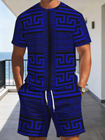 T-shirt décontracté pour homme à col rond et manches courtes, style vintage vieilli, imprimé numérique 3D avec motif de personnage, en tissu polyester respirant