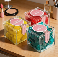 Boîtes à bonbons en plastique transparentes de qualité alimentaire, mini cubes de sucre, vente en gros, boîtes à bonbons transparentes, boîte à cadeaux de mariage, boîte à bonbons en acrylique avec couvercle
