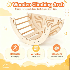 Arche d'escalade Montessori en bois pour enfants, avec coussin, pour intérieur, type table et balançoire - Product Image 4