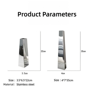 แจกันสแตนเลสสไตล์โมเดิร์น วาบิซาบิ สำหรับจัดดอกไม้แบบไฮโดรโปนิกส์ ตกแต่งบ้าน โรงแรม โต๊ะทำงาน ดีไซน์เรียบง่าย สวยงาม หรูหรา เหมาะเป็นของขวัญ - Product Image 2
