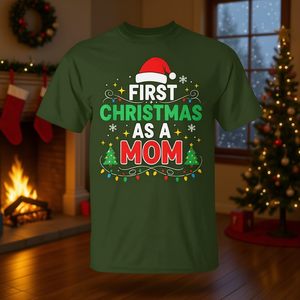 Camiseta de la primera Navidad como mamá, camiseta a juego para la familia en las fiestas - Product Image 3