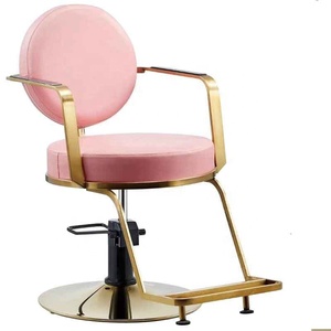 Hot Sale Beauty Salon Equipment Hairdressing Barber Chair pink and Gold Hair Stylist Chair - Product Image 3