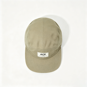 Gorra de Campamento de Lona con Visera Plana y Etiqueta Tejida Personalizada ACE, 5 Camper Hat, para Deportes al Aire Libre, con Correa Trasera Ajustable, Unisex - Product Image 4