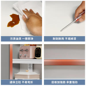 Étagère de rangement de cuisine réglable à 5 niveaux en acier au carbone, design minimaliste sur pied, pour four à micro-ondes, organisateur de placard à casseroles - Product Image 5