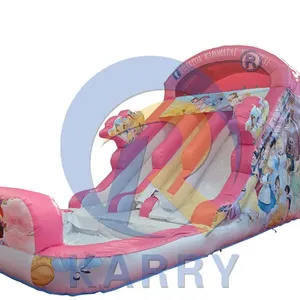 PVC Inflatable Water Slide Commercial Princess Inflatables Pink Slider With Pool Large Slip Bounce House slider Accessories