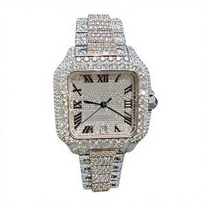 Reloj de Lujo para Hombre, 40 mm, Esfera Cuadrada, Acero Inoxidable, Números Romanos, Automático, con Diamantes Moissanite, Estilo Hip Hop, Correa de Brazalete 10 - Product Image 1