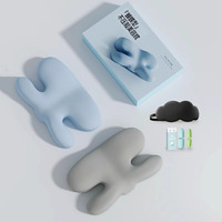 Oreiller de beauté ergonomique réglable avec masque pour les yeux en mousse à mémoire de forme Bouchons d'oreilles Techniques tricotées pour soulager le cou Réduction des rides