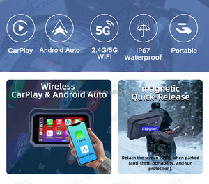 Radio moto 5 pouces avec écran intelligent CarPlay, CarPlay sans fil et Android Auto, compatible avec toutes les motos, fourni par l'usine. - Product Image 3