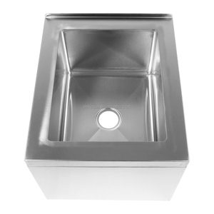 Évier de service commercial en acier inoxydable pour serpillères avec panier filtrant à vidange rapide et pare-éclaboussures pour restaurants et hôtels - Product Image 2