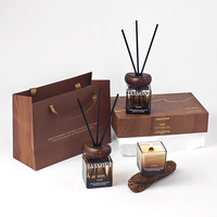 Luxus-Handelsmarke für Reed-Diffusor und Aromakerzen-Geschenkset mit starkem Duftglas material für die Luft erfrischung im Heimauto