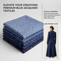 Tissu Denim Jacquard Haute Élasticité et Grammage Élevé, Direct Usine, pour Vêtements Décontractés et Artisanat Textile