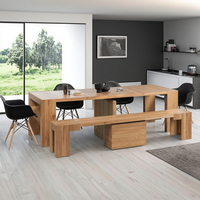 Table de salle à manger multifonctionnelle extensible, meuble de salle à manger gain de place, design transformable