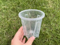 Pots de fleurs en plastique transparent respirant en PP de 5 pouces avec une capacité de 0,5 L pour une utilisation suspendue et au sol