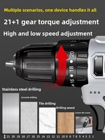 Perceuse-visseuse sans fil Deli, moteur sans balais, lithium, 21 réglages de couple, 10,8 V, 20 mm, perceuse électrique portable pour le bois, le métal et le béton
