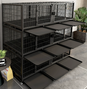 Pet Breeding <strong>Cage</strong> 1-3 Layer XL Iron Mother and Children Design with Partition for Dogs, <strong>Cats</strong>, Rabbits, Etc., White and Black - Product Image 5