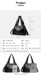 Luxury Designer Ladies Large Capacity Purse <b>Bags</b> Sac a Main <b>Soft</b> PU <b>Leather</b> Handbags for Women Vintage Shoulder Tote <b>Bag</b> - Product Image 3