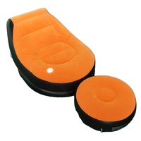 Fauteuil gonflable pliable design moderne 2024 avec repose-pieds, canapé paresseux floqué pour l'extérieur et le salon