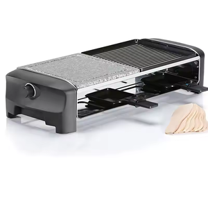 Aifa-Gril de table à raclette pour 8 personnes, <span class=keywords><strong>2</strong></span> en 1, plaque réversible antiadhésive, 8 poêles à raclette et fromage - Product Image 6