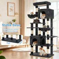 SunCharm avec hamac, mobilier moderne, centre d'activités à gratter pour grands chats, arbre à chat en bois massif