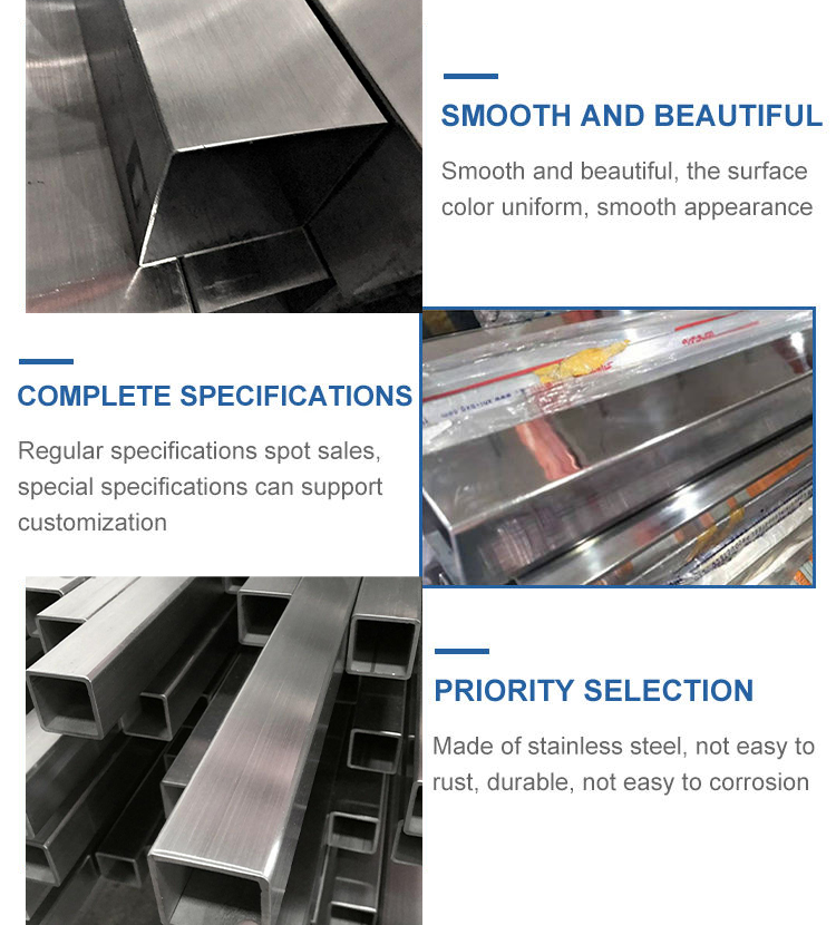 China Factory High Quality Square Welded Stainless Steel Pipe 316 304 430 201 Tube