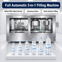 Machine industrielle de rinçage, remplissage et bouchage entièrement automatique à grande vitesse pour bouteilles PET d'eau potable pure et minérale