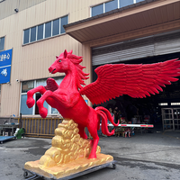 Modèle de cheval animatronique électrique à capteur infrarouge en métal pour centre commercial, utilisation intérieure/extérieure dans les parcs d'aventure et les aéroports