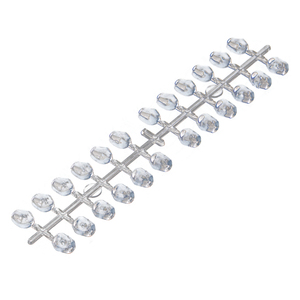 Juego de 24 puntas de muestra de color de base plana con superficie de diamante, tablero de exhibición largo de plástico para práctica de esmalte de uñas en salón, herramienta de exhibición de gel. - Product Image 5