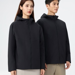 Windproof Jacket With Inner Liner Winter Outdoor Workwear Solid Color Contrast Grass Gray Green Clear Blue Black - Product Image 3