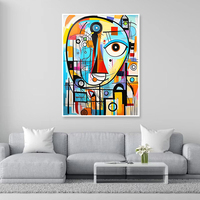 Kit de Pintura de Diamantes 5D para Adultos y Niños, Estilo Pablo Picasso, Arte Abstracto, Pintura de Diamantes con Rostro