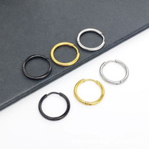 Pendientes de aro de acero inoxidable 2,0*12 de moda, pendientes explosivos, pendientes simples de acero de titanio - Product Image 2